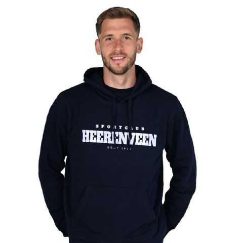 Hooded casual sweater blauw
