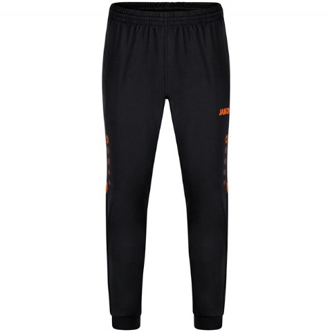 Polyester broek Challenge zwart/oranje Volwassen