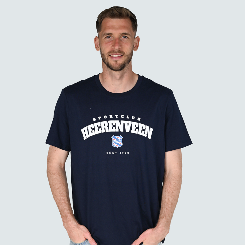 T Shirt Heerenveen logo donkerblauw