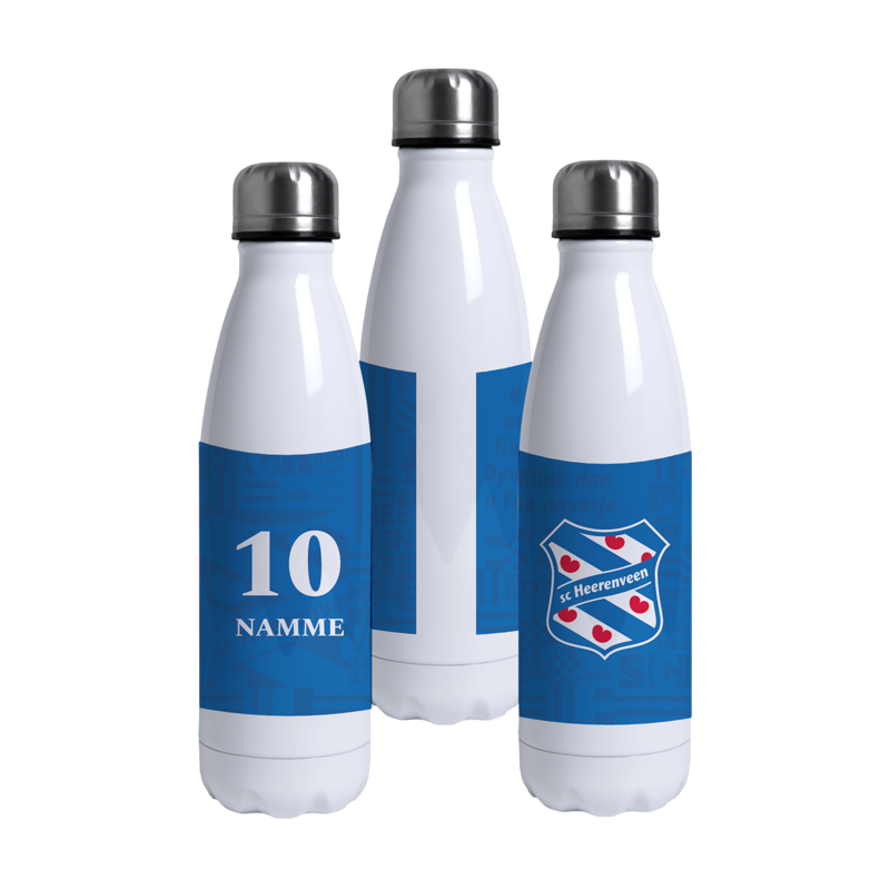 Thermosfles blauw Gepersonaliseerd