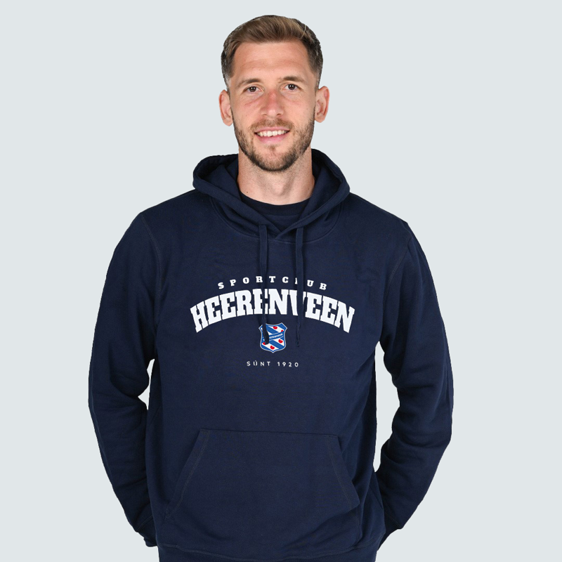 Hooded heerenveen logo sweater donkerblauw