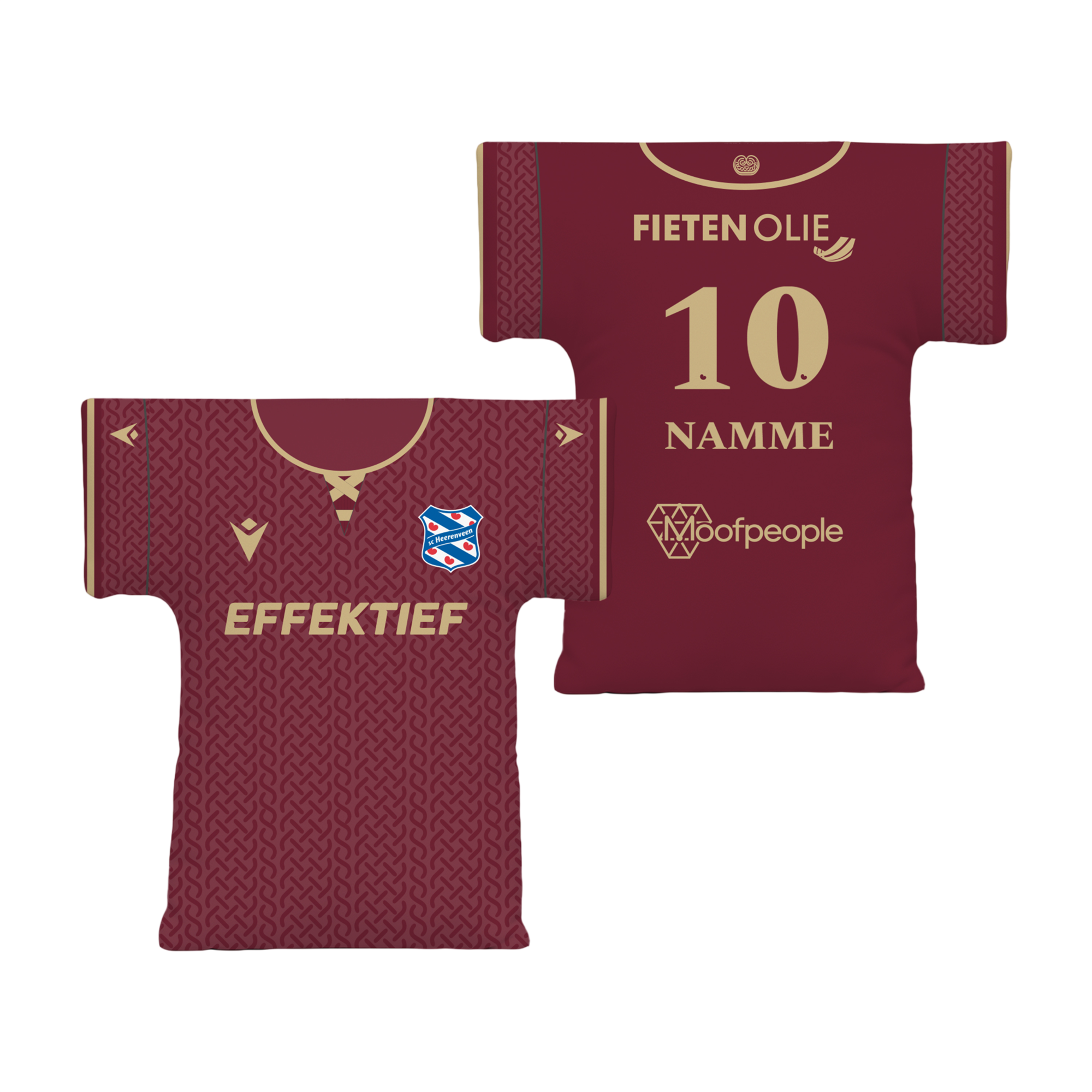 T Shirt Kussen Rood Gepersonaliseerd